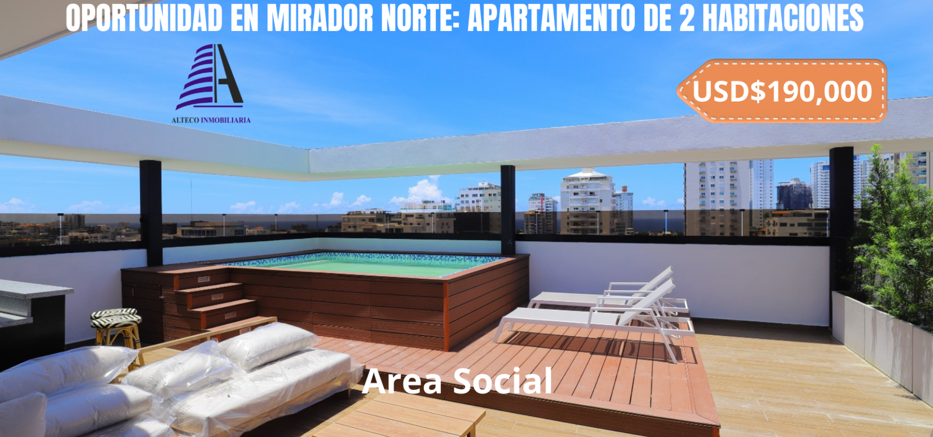  Apartamento de 124.15 mt2 2 habs Mirador Norte OPORTUNIDAD 